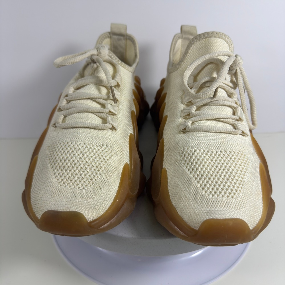 Mako Air Mens Knit Sneakers Cream Gum Sculptural Mesh Running Shoes Size 12M - Picture 4 of 13
